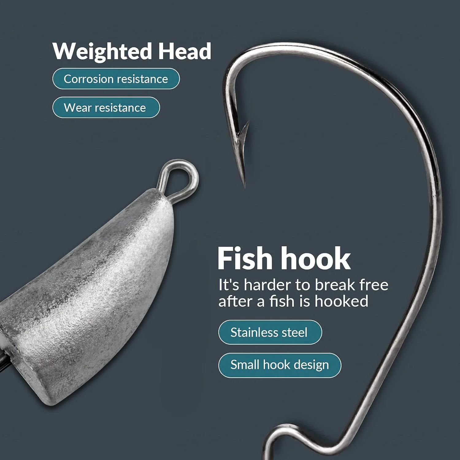 10 Buah Kait Cacing Kepala Jig - Fishing Hook Assortment ulasan dan harga