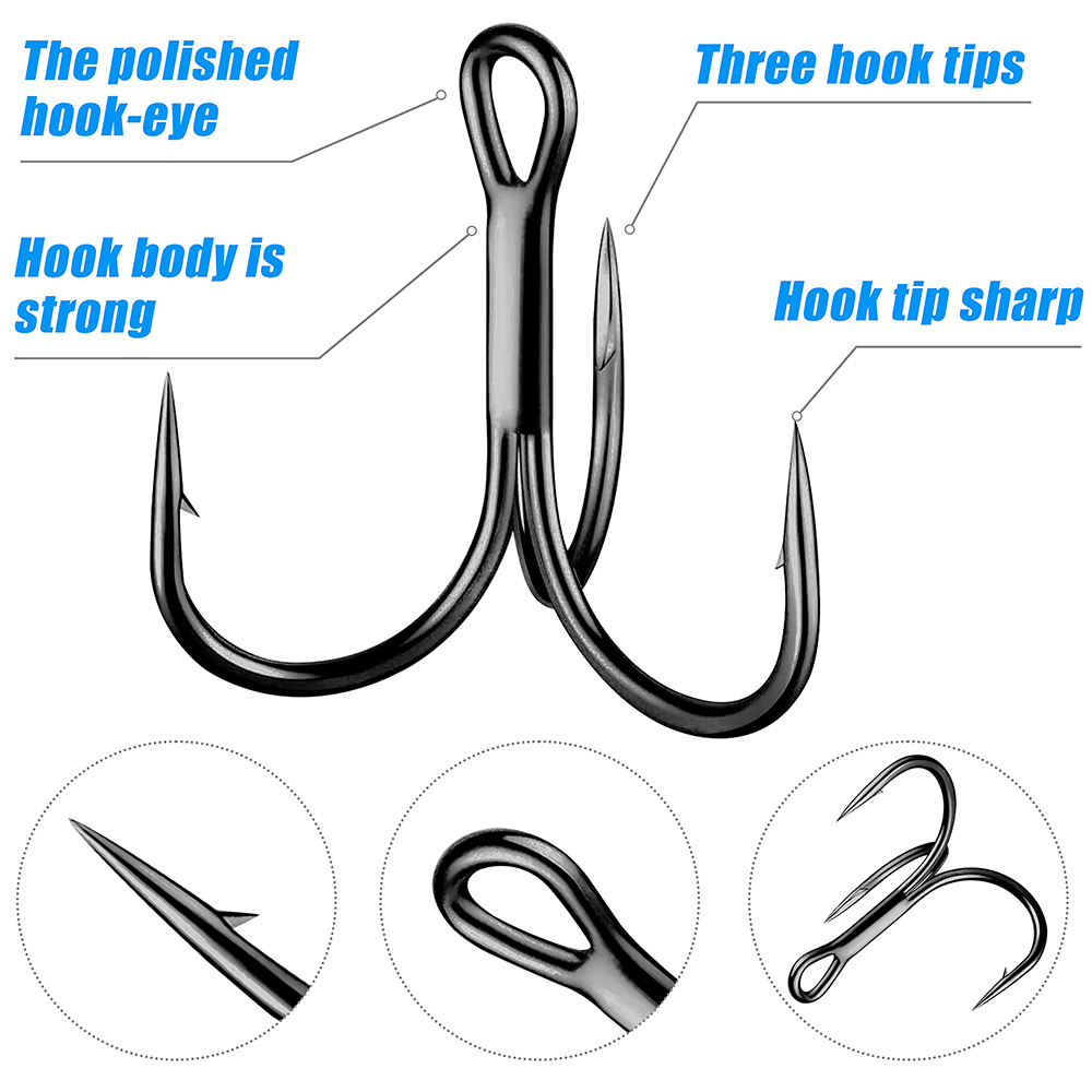 Kail Treble besar 4X kuat 1 #- - Fishing Hook Offset ulasan dan harga