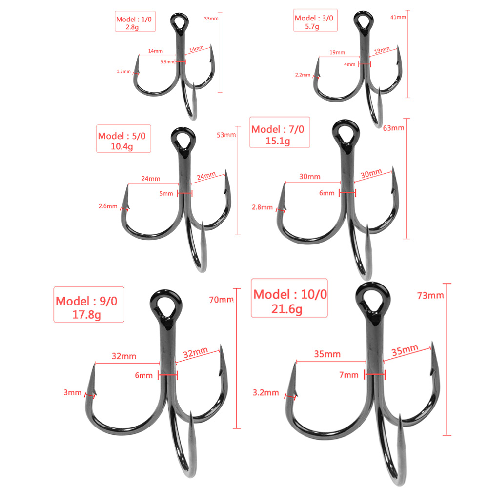 Kail Treble besar 4X kuat 1 #- - Fishing Hook Offset ulasan dan harga